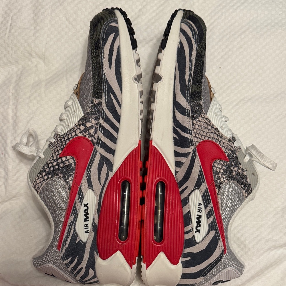 Nike Air Max 90 tunnel walk animal instinct print Red zebra